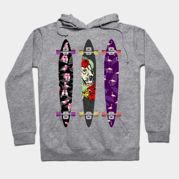 Longboard Skateboard pattern Hoodie by mailboxdisco